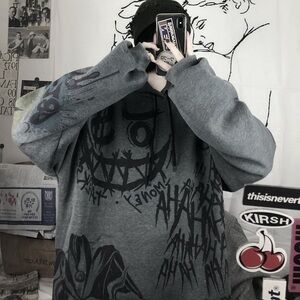 Men's Dark Gray Graphic Hoodie